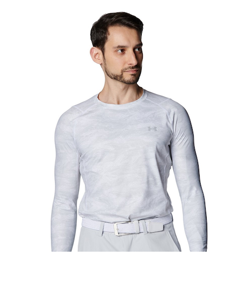 アンダーアーマー（UNDER ARMOUR）ゴルフウェア アイソチル フィッティド カモ ロングスリーブ クルーネックシャツ 6001244 100