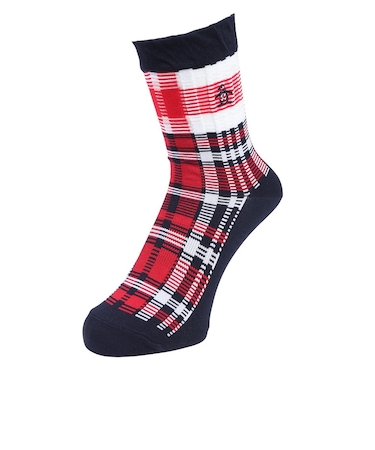 マンシング（MUNSING）ゴルフ ショート丈 シースルーチェック柄ソックス MG5SSO09L NV00