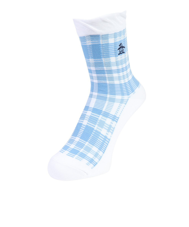 マンシング（MUNSING）ゴルフ ショート丈 シースルーチェック柄ソックス MG5SSO09L WH00