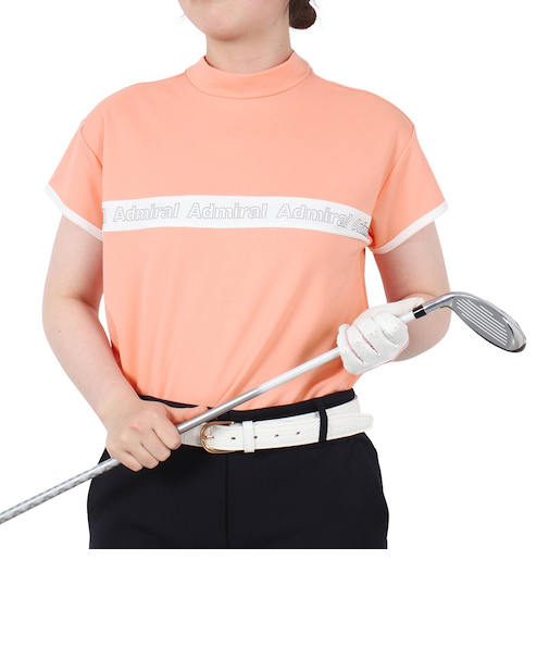 アドミラル ゴルフ（Admiral GOLF）ゴルフウェア 吸水速乾 半袖 ドロストヘム カノコモックシャツ ADLA527-CPNK