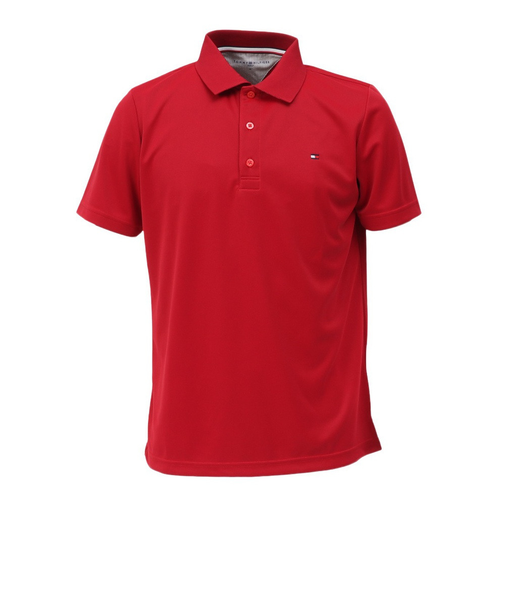 ゴルフウェア 吸水速乾 ベーシックフラッグ 半袖ポロシャツ THMA493-RED