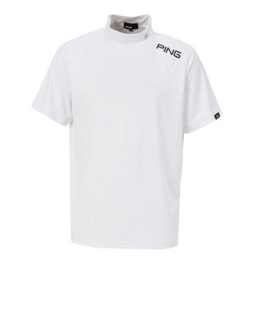 ピン(PING)ゴルフウェア モックネック 半袖 メッシュパネル ジャカード ハイネックシャツ 621-5167201-030