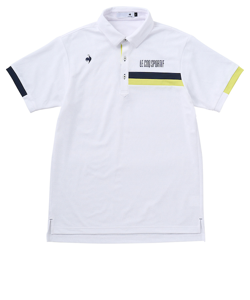 ルコックスポルティフ（lecoqsportif）ゴルフウェア メッシュ 小柄ジャガード 半袖ポロシャツ LG5SHS08M WH00