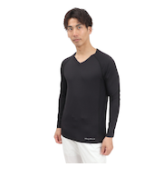 トミーアーマー（Tommy Armour）ゴルフウェア 接触冷感 高通気 長袖 Vネックシャツ TAGC25S040006 BLK