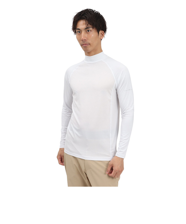 トミーアーマー（Tommy Armour）ゴルフウェア 接触冷感 インナー Cool Touch 長袖モックネックシャツ TAGC25S040001 WHT