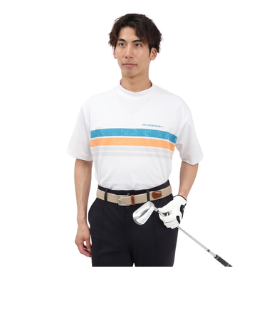 ROSASENゴルフウェア 吸水速乾 接触冷感 半袖 モックネック Tシャツ 044-23544-25SS-005