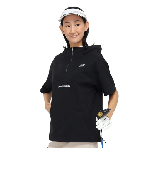 ニューバランス（new balance）ゴルフウェア アウター 半袖 ハーフジップ プルオーバー フーディー 012-5121501-010