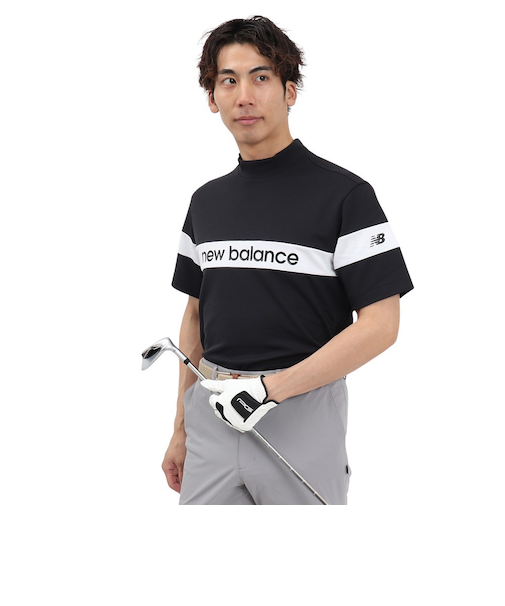 ニューバランス（new balance）ゴルフウェア 吸水速乾 半袖 モックネック プルオーバー 012-5166002-010