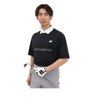 ニューバランス（new balance）ゴルフウェア 接触冷感 半袖 ラガーシャツ 012-5166004-010