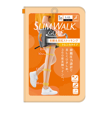 スリムウォーク（SLIM WALK）ゴルフ 段階着圧 抗菌防臭 スリムウォークゴルフ 美脚 美尻ストッキング SWG008 LL