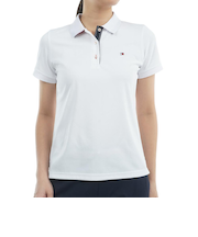 ゴルフウェア 吸水速乾 ベーシックフラッグ 半袖 ポロシャツ THLA439-WHT