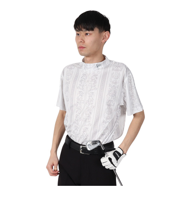 ニューエラ（NEW ERA）ゴルフウェア 吸汗速乾 抗菌 半袖 ミッドネック 鹿の子 Tシャツ Bandana All Over 14391502