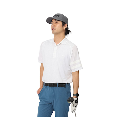 ハーレー（HURLEY）ゴルフウェア 軽量 通気性 ファントム メッシュ アイコン 半袖 ポロシャツ MGPS251110-WHT