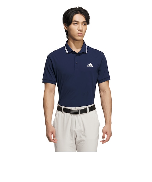 アディダス（adidas）ゴルフウェア ワンポイントロゴ UVケア付き半袖ポロシャツ KVH14-JF6272NVY