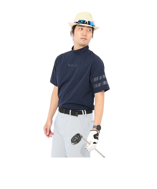 ハーレー（HURLEY）ゴルフウェア 吸汗速乾 ファントム アイコン ブロックパーティー 半袖 モックネック MGPS251108-OBS