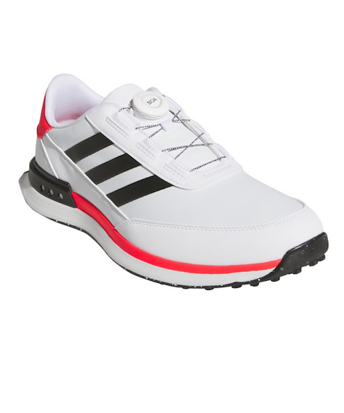 adidas ゴルフシューズ ボアシステム 白/黒/赤 最後の一打まで自信を持って全力で挑めるゴルフシューズ