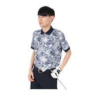 ROSASEN（ROSASEN）ゴルフウェア 吸水速乾 ハイケージカノコプレートプリント 半袖ポロシャツ 044-22743-099-24AW