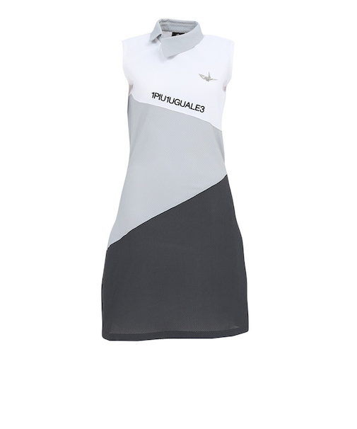 ゴルフウェア ノースリーブ ポロ ワンピース GST190 WHT