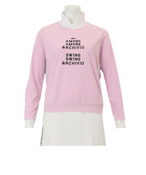 新品】ARCHIVIO ピンク ゴルフUV速乾長袖プルオーバー サイズ40 セール