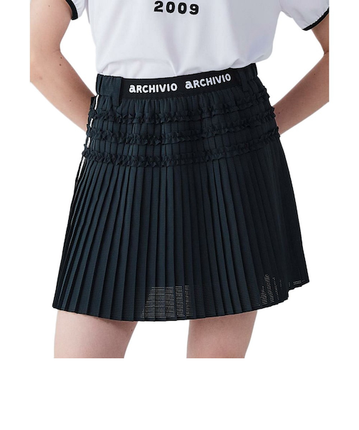 アルチビオ（archivio）ゴルフウェア ミニプリーツ撥水通気スカート A456604-001