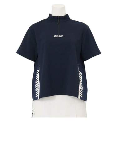 アルチビオ（archivio）ゴルフウェア 半袖 モックネック バックギャザー UV速乾 プルオーバー A459417-060