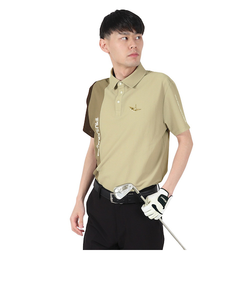 ゴルフウェア ポロシャツ STRIPE SWITCH GRT215 BEG