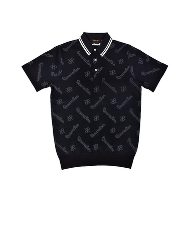 ゴルフウェア 速乾 モノグラム ニット 半袖 ポロシャツ BE12KNPS09-M