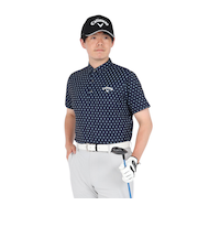 キャロウェイ（CALLAWAY）ゴルフウェア ミニフラワープリント ハイゲージ鹿の子半袖シャツ C25234102-1120