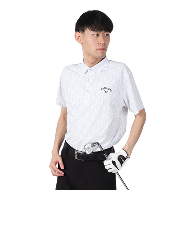 キャロウェイ（CALLAWAY）ゴルフウェア 半袖 吸汗速乾 ロゴプリントハイゲージカノコシャツ C25234103-1030