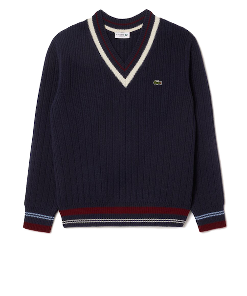 ラコステ（LACOSTE）ゴルフウェア Vネックリブニットセーター AH3133-10-QRN