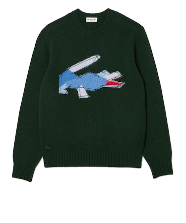 ラコステ（LACOSTE）ゴルフウェア グラフィカルワニロゴジャカードニットセーター AH3145-10-DCJ