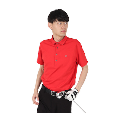 セントアンドリュース（ST.ANDREWS）ゴルフウェア ふくれジャガードロゴ半袖ポロシャツ 042-5160251-100