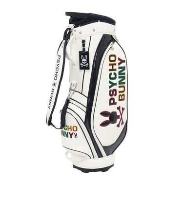 サイコバニー（Psycho Bunny）ゴルフ キャディバッグ カート式 9.0型 LOGOART PBMG5FC4-WHT