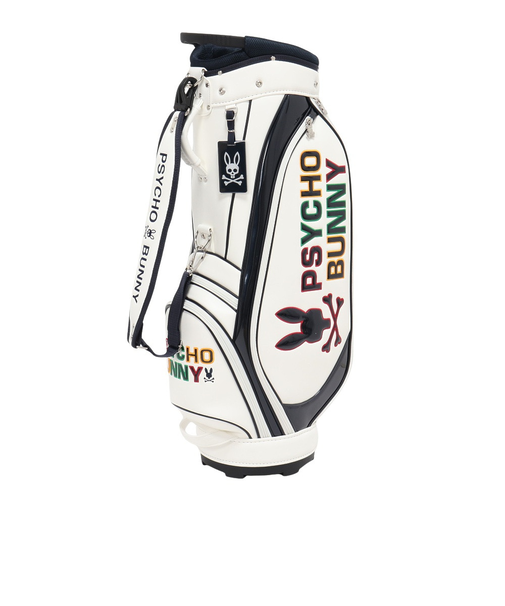 サイコバニー（Psycho Bunny）ゴルフ キャディバッグ カート式 9.0型 LOGOART PBMG5FC4-WHT