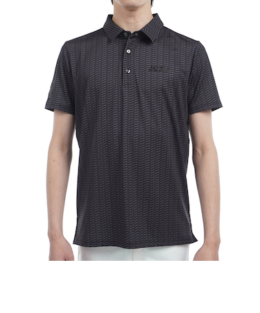 アドミラル ゴルフ（Admiral GOLF）ゴルフウェア 吸水速乾 小紋柄 プリントシャツ ADMA515-BLK