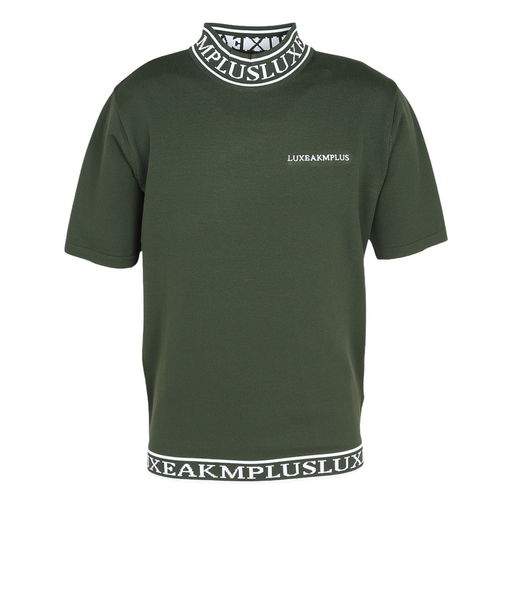 ゴルフウェア カラーロゴ 半袖ニットTシャツ LAK-25001khaki