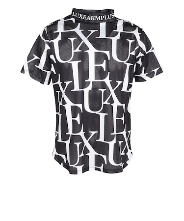 ゴルフウェア 総柄半袖モックネックTシャツ LAT-25004black