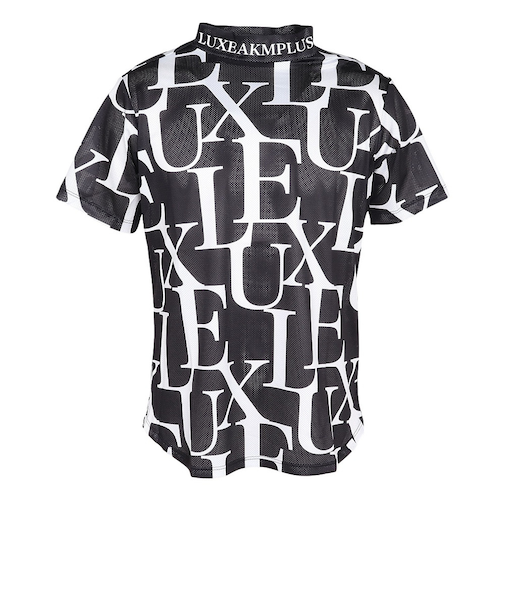 ゴルフウェア 総柄半袖モックネックTシャツ LAT-25004black