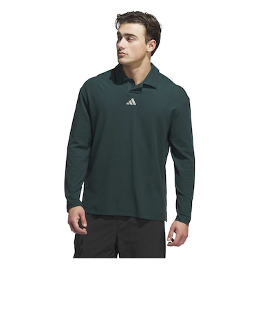 アディダス（adidas）ゴルフウェア ビヨンド ルーズフィット 長袖 ポロシャツ KKW56-JN3039 DGRN