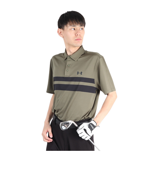 アンダーアーマー(UNDER ARMOUR)ゴルフウェア UVケア プレイオフ 3 ストリップ 半袖ポロシャツ 1378676 390