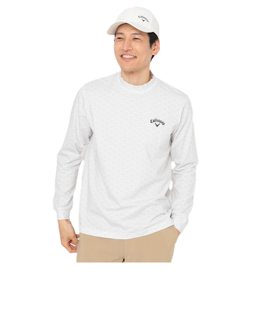 キャロウェイ（CALLAWAY）ゴルフウェア 長袖 ロゴプリントストレッチ天竺モックネック C25233106-1030