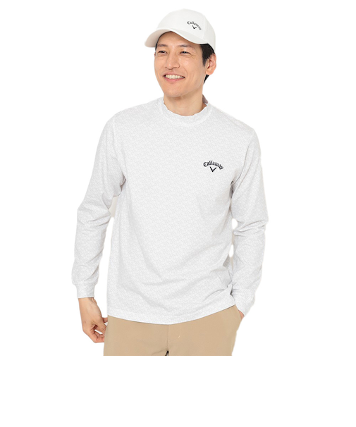 キャロウェイ（CALLAWAY）ゴルフウェア 長袖 ロゴプリントストレッチ天竺モックネック C25233106-1030