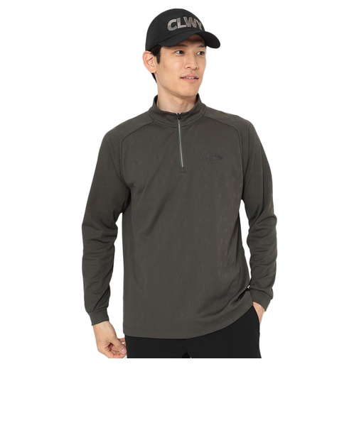 キャロウェイ(CALLAWAY)ゴルフウェア 長袖 ロゴジャカードハーフジップモックネック C25233102-1180