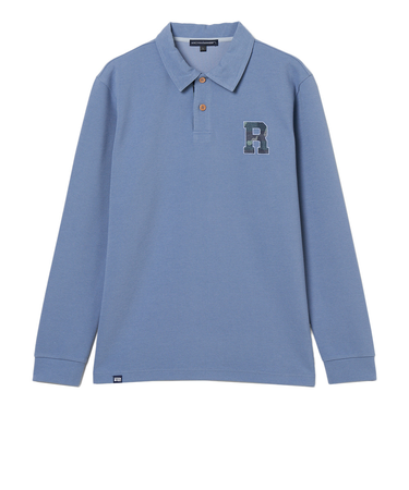 ROSASEN（ROSASEN）ゴルフウェア 鹿の子ダンボール 長袖ポロシャツ 044-24813-25AW-095