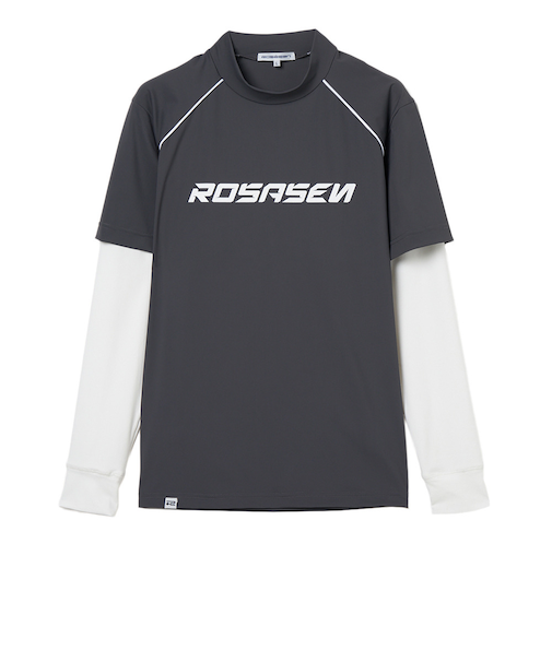 ROSASEN（ROSASEN）ゴルフウェア 冷感 フェイクレイヤード 長袖 モックネックシャツ 047-24811-25AW-018