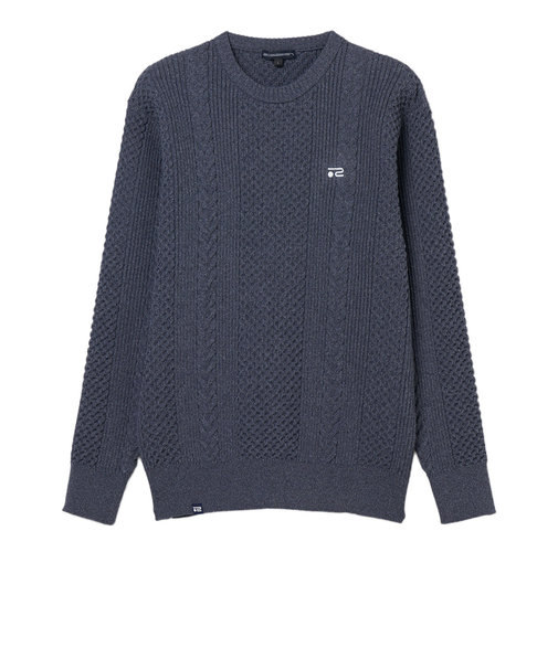 ROSASEN（ROSASEN）ゴルフウェア ケーブル編み 長袖 クルーネックニット 044-14811-25AW-096