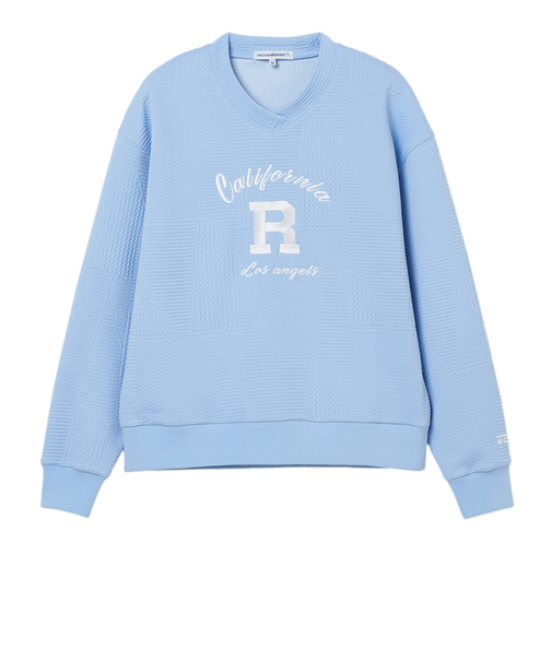 ROSASEN（ROSASEN）ゴルフウェア 膨れジャガード Vネックシャツ 048-34811-25AW-091