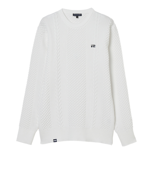 ROSASEN（ROSASEN）ゴルフウェア ケーブル編み 長袖 クルーネック