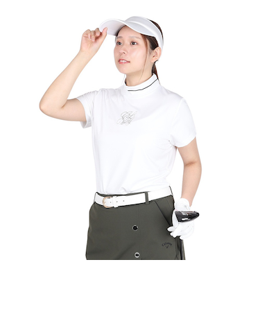 キャロウェイ（CALLAWAY）ゴルフウェア ストレッチ UVケア 半袖モックネックシャツ C25234202-1030