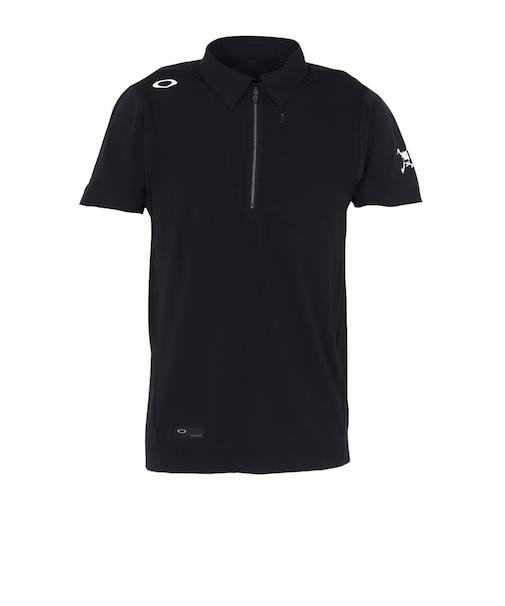 オークリー（OAKLEY）ゴルフウェア 吸汗速乾 冷感 半袖ポロシャツ スカル IDEALLY ハイブリッド ジップ FOA408144-02E
